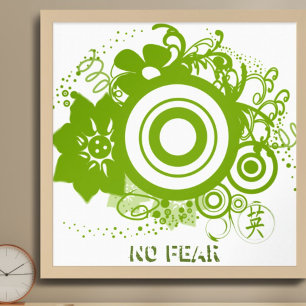 Blume mit Kanji für Mut Poster