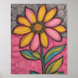 Blume mit Kohlenstaub- Poster