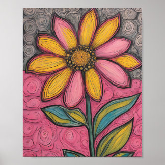 Blume mit Kohlenstaub- Poster