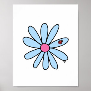 Blume mit Ladybug Poster