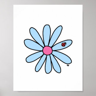 Blume mit Ladybug Poster