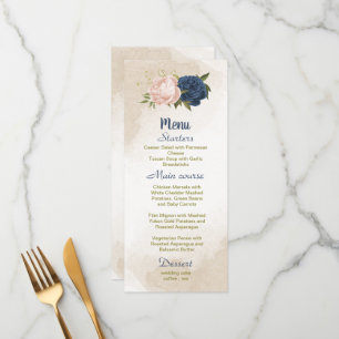 Blume mit Meerblick Grüne Blätter Hochzeit Menükarte