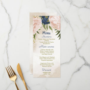 Blume mit Meerblick Grüne Blätter Hochzeit Menükarte