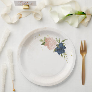 Blume mit Meerblick Grüne Blätter Hochzeit Pappteller