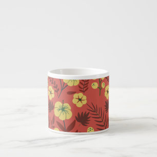 Blume mit nahtlosen Blumenmuster gelb und rot Espressotasse
