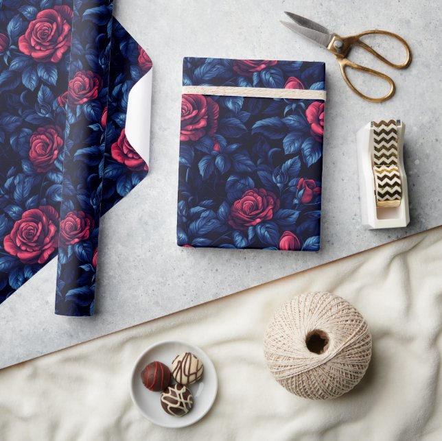 Blume mit niedlicher Rose Einzigartiges Schleifpap Geschenkpapier (Kunsthandwerk)
