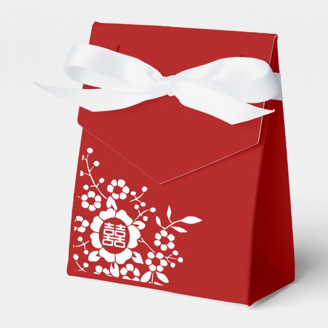 Blume mit Papierschnitt ・ Doppeltes Glück Geschenkschachtel (Vorderseite)