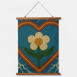 Blume mit Perlen und Donner Wandteppich Mit Holzrahmen