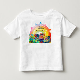 Blume mit personalisiertem Namen Kleinkind T-shirt