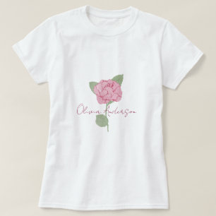 Blume mit personalisiertem Namen Rose T-Shirt