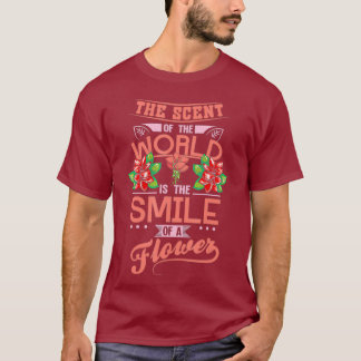 Blume mit Pflanze und Florenz mit Gardener und T-Shirt
