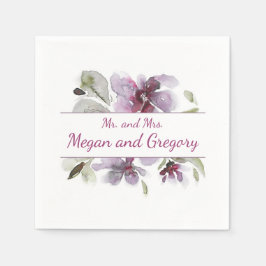 Blume mit Plum Watercolor Serviette