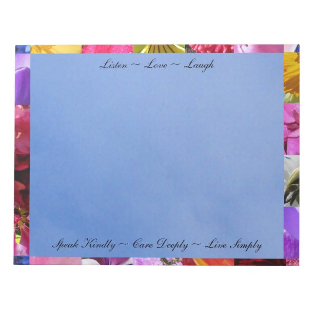Blume mit Quotes Notepad Notizblock (Vorderseite)