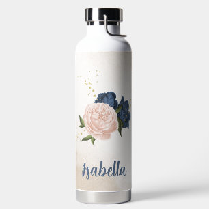 Blume mit rosa Marineblau und Rosa Trinkflasche