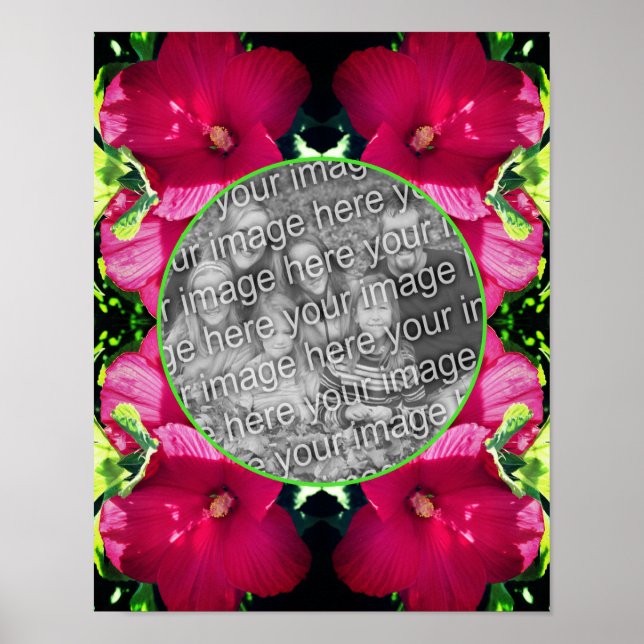 Blume mit rotem Hibiskus fügen Ihr eigenes Foto hi Poster (Vorne)