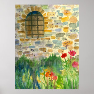 Blume mit roten Mohnfarben Poster