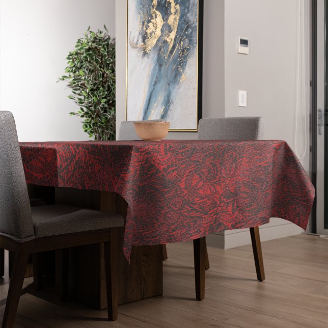 Blume mit roter Decoration Tischdecke (Red Decorative Flower Fabric Design Tablecloth)