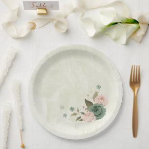 Blume mit Salbei Pappteller