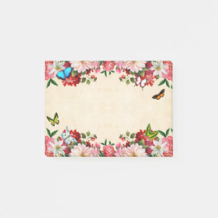 Blume mit Schmetterlingen Post-it Klebezettel