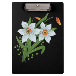 Blume mit schwarzem Hintergrund Klemmbrett