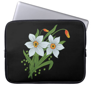 Blume mit schwarzem Hintergrund Laptopschutzhülle