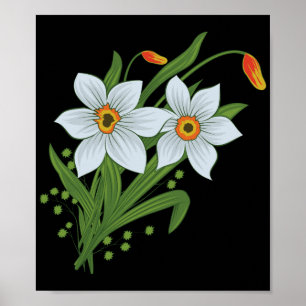 Blume mit schwarzem Hintergrund Poster