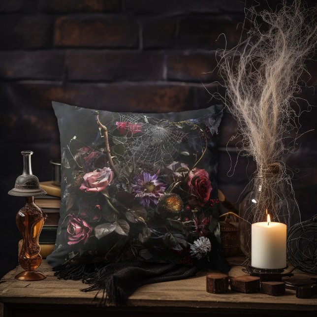 Blume mit Spider Web sterben Kissen (Von Creator hochgeladen)