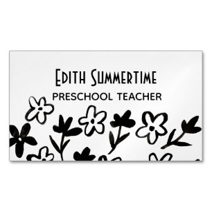 Blume mit Tintenkarte Magnetische Visitenkarte