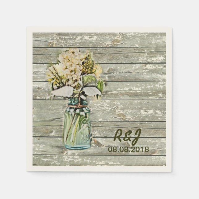 Blume mit Vintagem Western, die auf einer Hochzeit Serviette (Vorderseite)