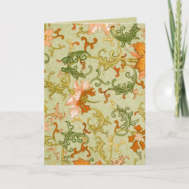 Blume mit Vintagen chinesischen Zierschriften Karte (Vorderseite)