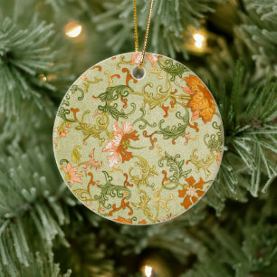 Blume mit Vintagen chinesischen Zierschriften Keramik Ornament