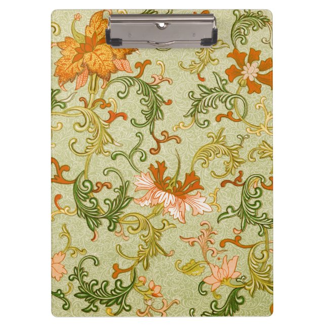 Blume mit Vintagen chinesischen Zierschriften Klemmbrett (Vorderseite)