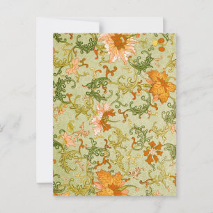 Blume mit Vintagen chinesischen Zierschriften Postkarte