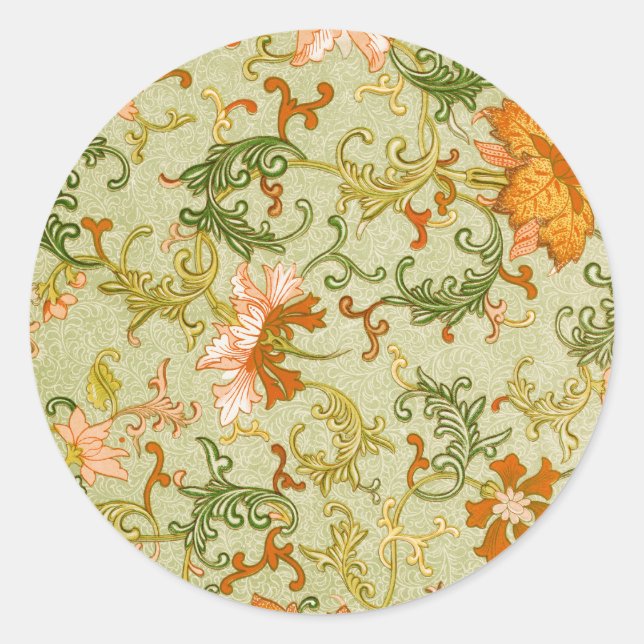 Blume mit Vintagen chinesischen Zierschriften Runder Aufkleber (Vorderseite)