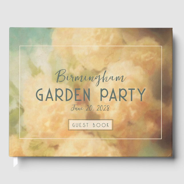 Blume mit Vintagen Effekten Snowball Tree Gästebuch (Vorderseite)