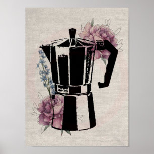 Blume mit Vintager Tinte Poster