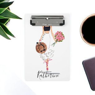 Blume mit weißem Rock Mini Klemmbrett