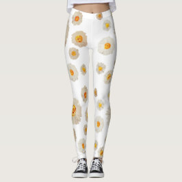 Blume mit weißer Daisy Muster benutzerdefinierte L Leggings