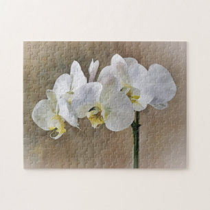 Blume mit weißer Orchidee Puzzle