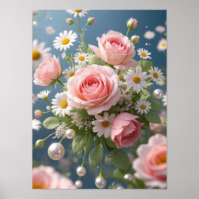 Blume mit zeitloser, extravaganter Eleganz Poster (Vorne)