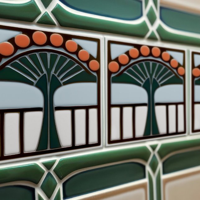 Blume Mitte des Jahrhunderts Symmetrische Kunsthan Fliese (Von Creator hochgeladen)