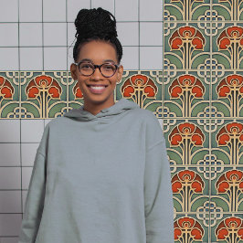 Blume Mitte des Jahrhunderts Symmetrische Kunsthan Fliese