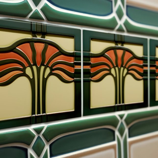 Blume Mitte des Jahrhunderts Symmetrische Kunsthan Fliese (Von Creator hochgeladen)