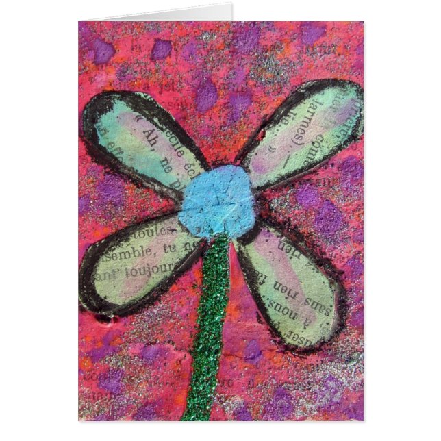 Blume Mixed Media Collage, Jeder Anlass (Vorne)