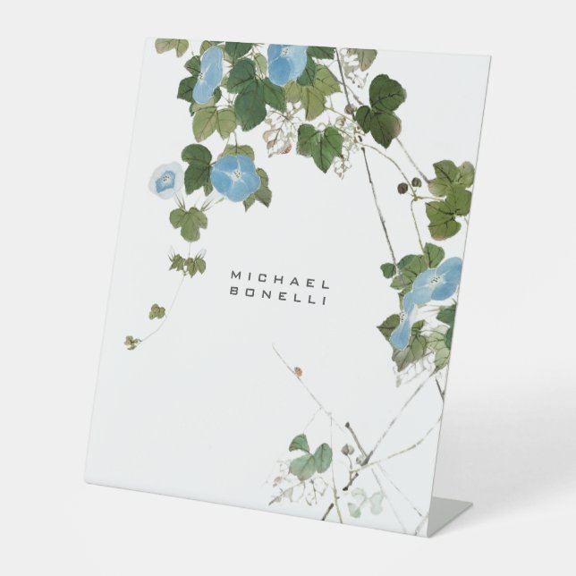 Blume Moderner Name Beruflich Sockelschild (Vorderseite)