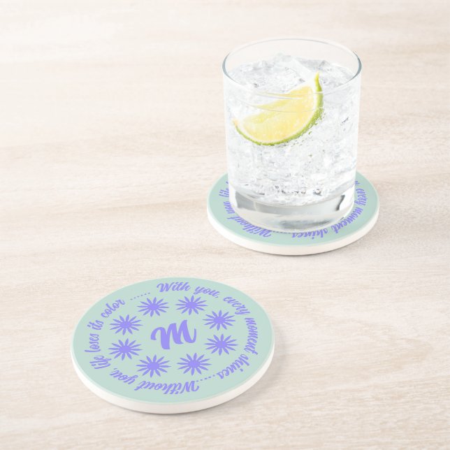 BLUME MODERNES GESCHENK VON MUTTER VATER SCHWESTER GETRÄNKEUNTERSETZER (Seite)
