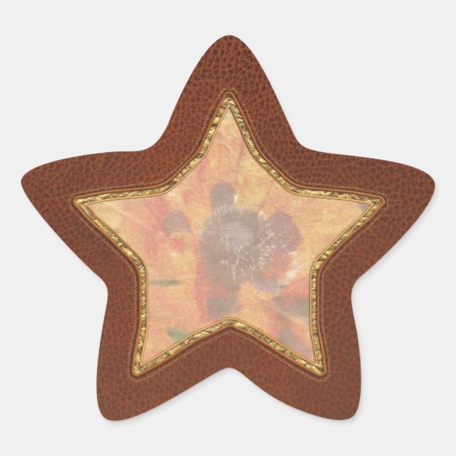 Blume - Mohn - Orangenpfeife Stern-Aufkleber (Vorderseite)