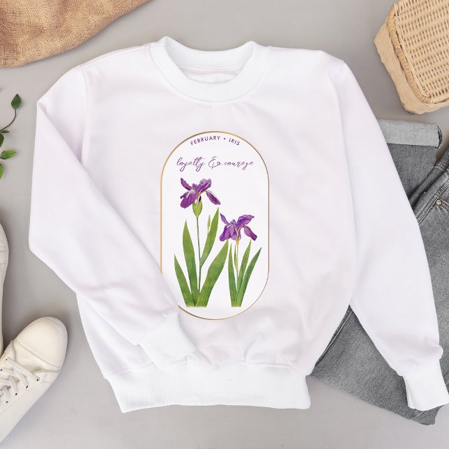 Blume Monat Februar Geburtstag Iris Sweatshirt (Birth Flower Month February Birthday Iris Sweatshirt)