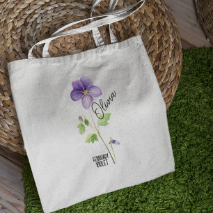 Blume Monat Februar Violet Name Tote Beutel Tragetasche