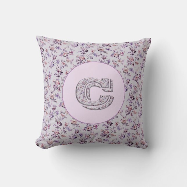 Blume Monogram C Kissen (Vorderseite)